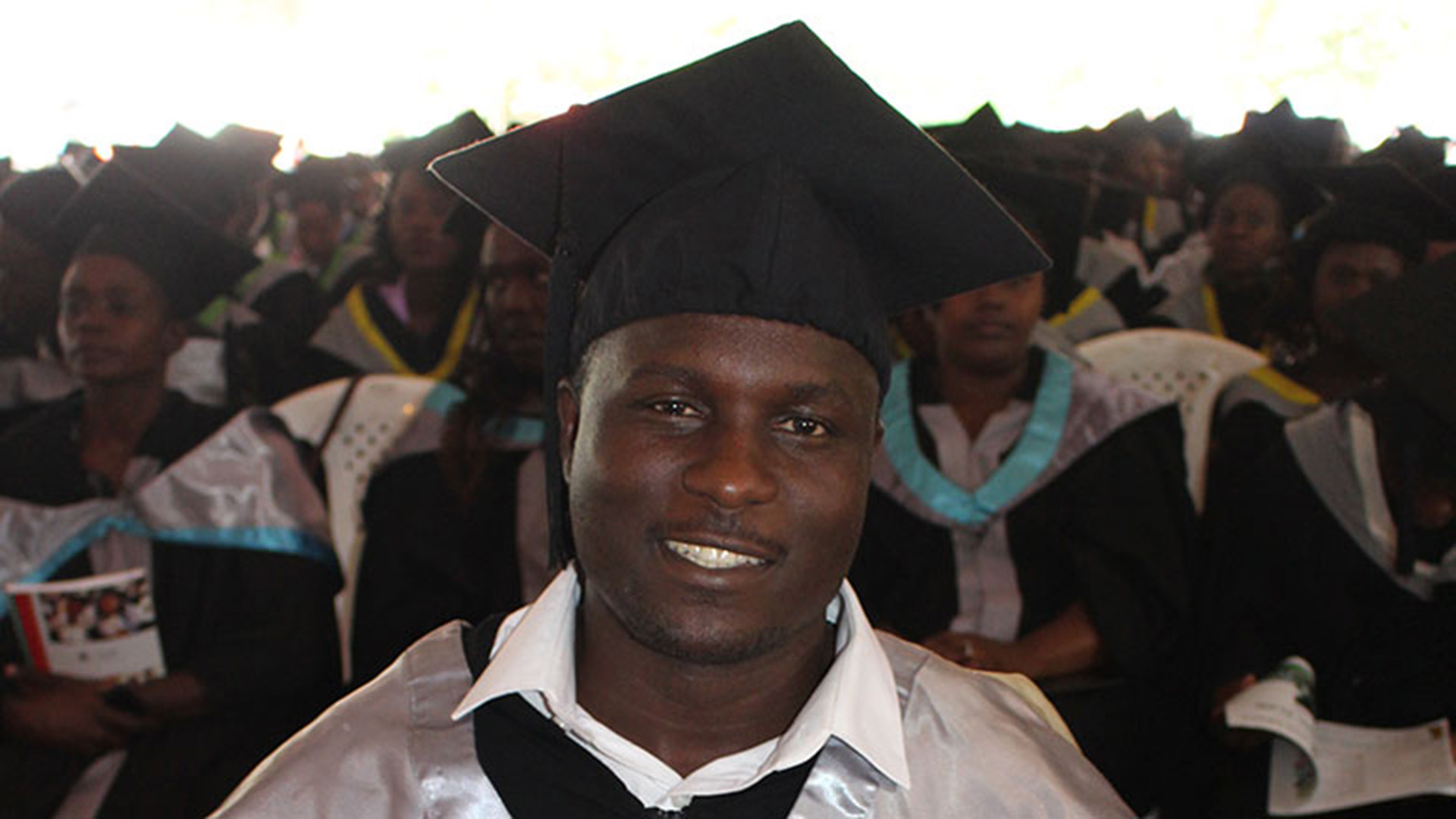 Cyprian Syeunda, first graduate student from the Centre of Excellence in Sustainable Agriculture & Agribusiness Management Kenya. Photo Credit: George Owuor